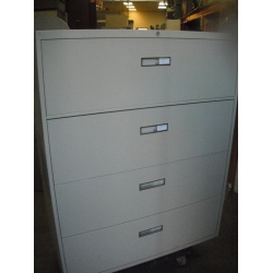 Steelcase 4 Drawer 42" Beige Lateral File Cabinet